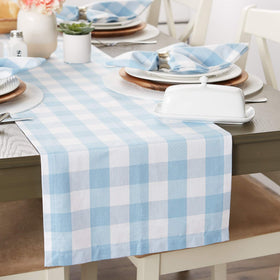DII buffalo check runner suits indoor and outdoor gatherings.