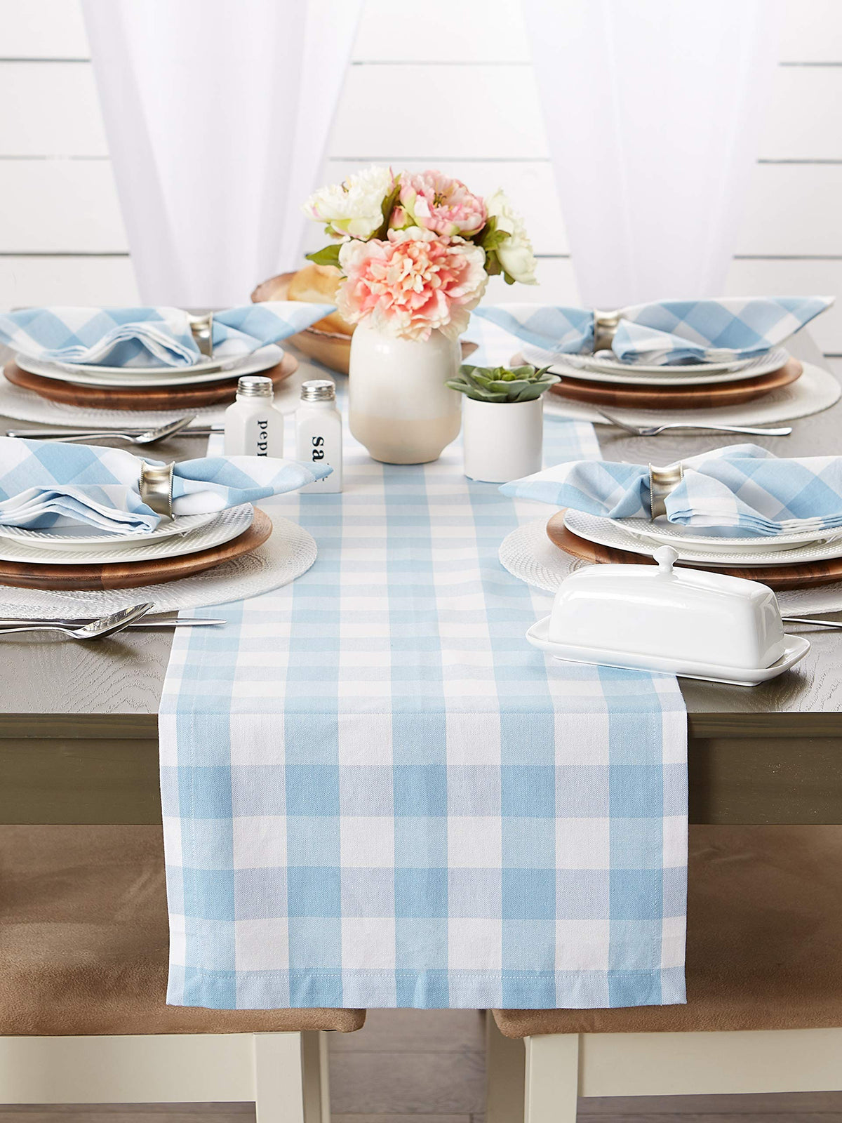 DII buffalo check table runner adds a finishing touch for seasonal or everyday use.