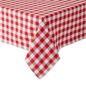 Close-up of DII cotton fabric in a checkered pattern.