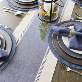 DII Dobby Stripe color options coordinate with tableware