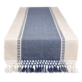 DII Dobby Stripe Table Runner front view enhances dining setup with textured elegance