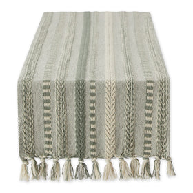 DII Farmhouse Braided Stripe Table Runner close-up woven texture for a modern table