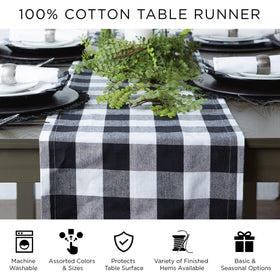 DII Farmhouse Braided Stripe Table Runner fits tables for four to six guests
