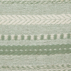 DII Farmhouse Braided Stripe Table Runner artichoke green on dining table for rustic elegance