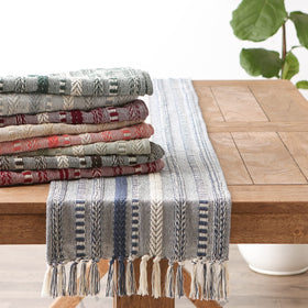 DII Farmhouse Braided Stripe Table Runner heavy-weight fabric adds premium presence