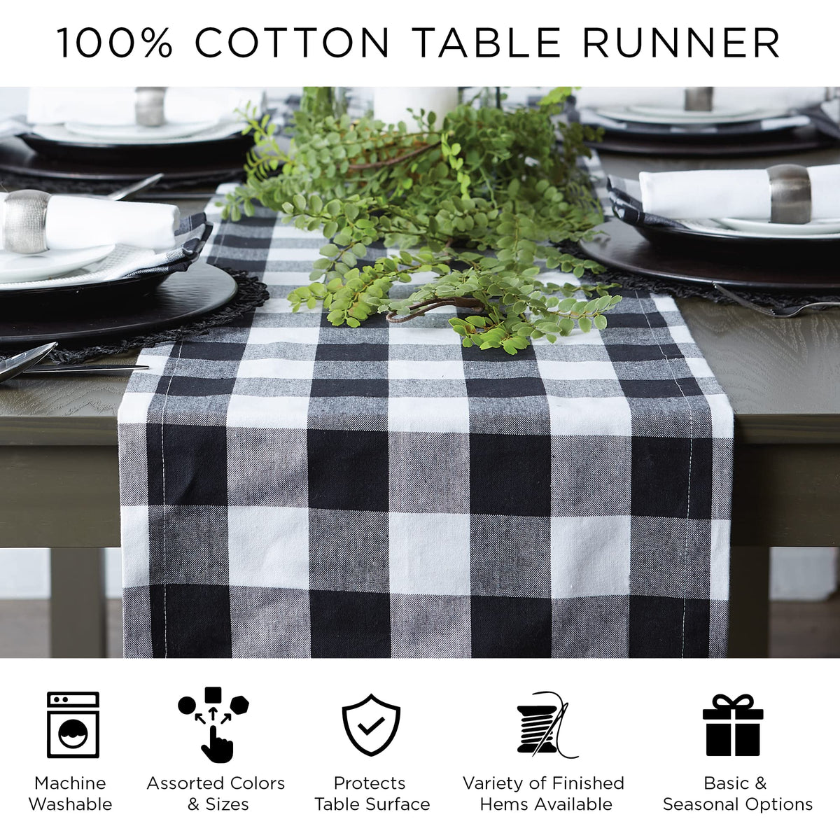 DII Farmhouse Braided Stripe Table Runner elevates any place setting.