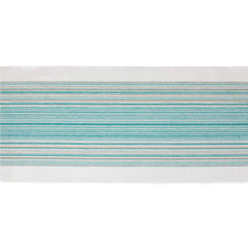 DII teal fringed stripe runner on console table setup
