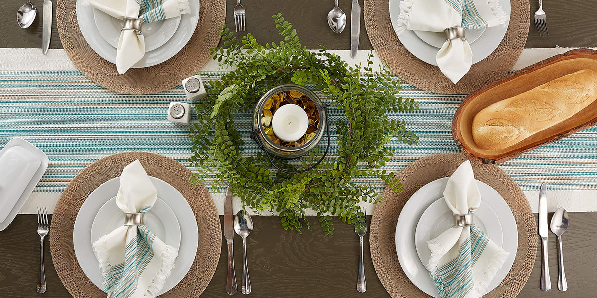 DII everyday collection teal runner with coordinated textiles