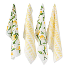 DII Lemon Bliss pattern lemons with quick-absorbent cotton for quick kitchen cleanup.