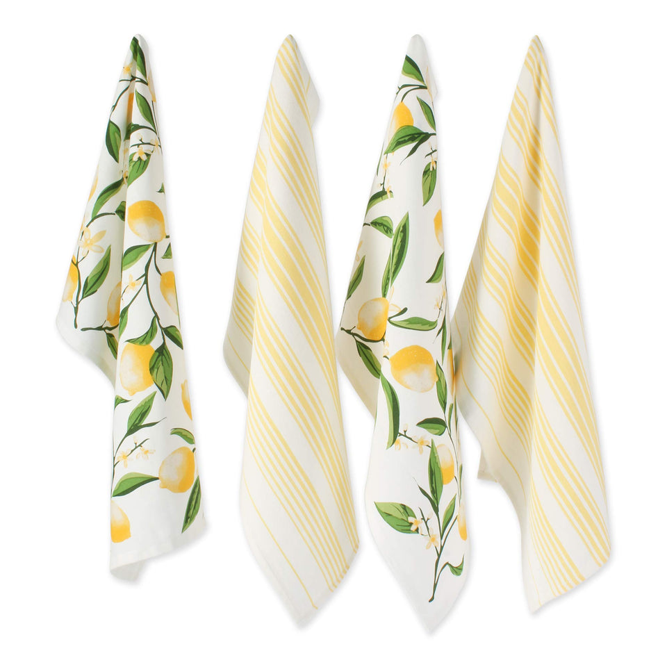 DII Lemon Bliss pattern lemons with quick-absorbent cotton for quick kitchen cleanup.