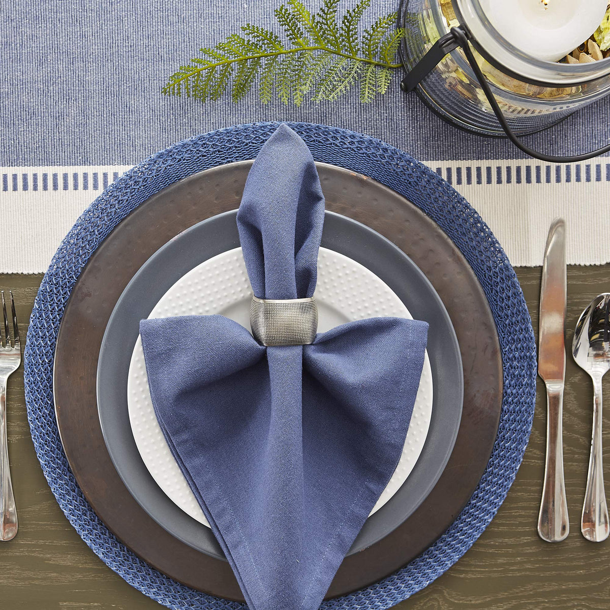DII living room setup with runner for a welcoming tablescape