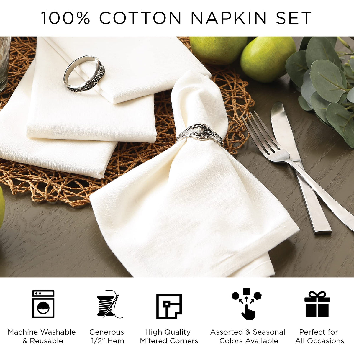 DII napkins on a casual dining table setting