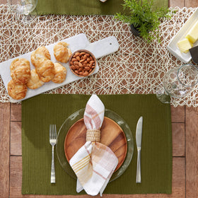 DII ribbed placemat adds understated texture for formal or casual meals.