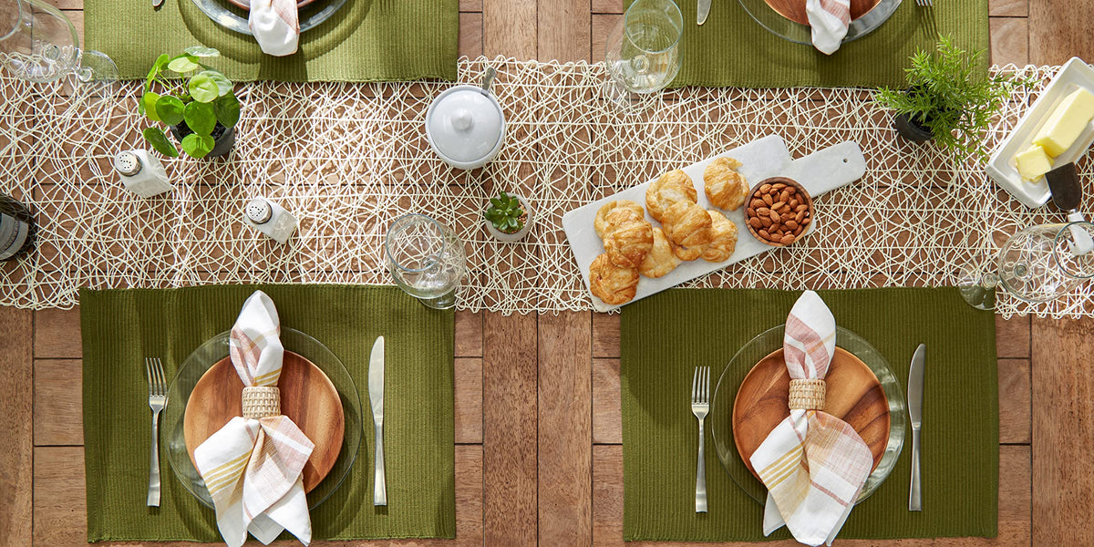 DII Sage placemat complements neutral or vibrant table settings.