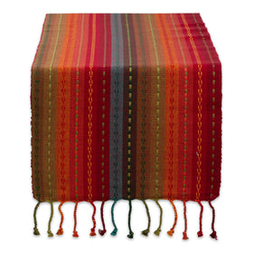 DII Southwest Spice table runner on a dining table adds warm tones for casual dining