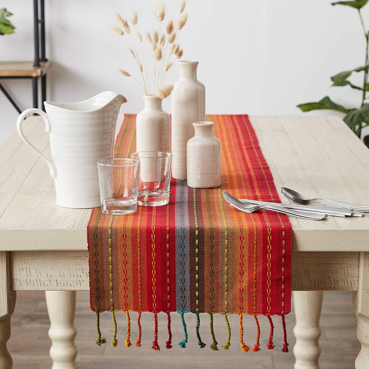 DII Southwest Spice runner styled with seasonal centerpiece on a dining table