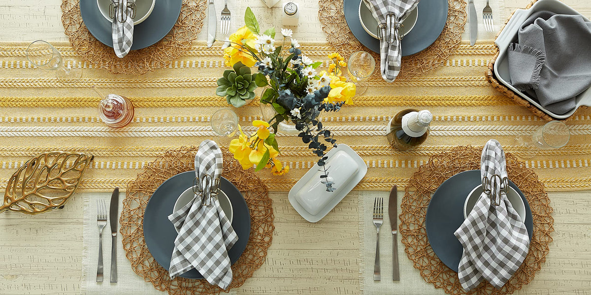 Care instructions for the DII cotton table runner.
