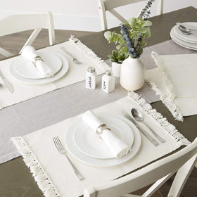 DII variegated placemats fit farmhouse to formal tables.