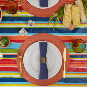 DII vinyl tablecloth flannel backing close-up emphasizes protection and durability