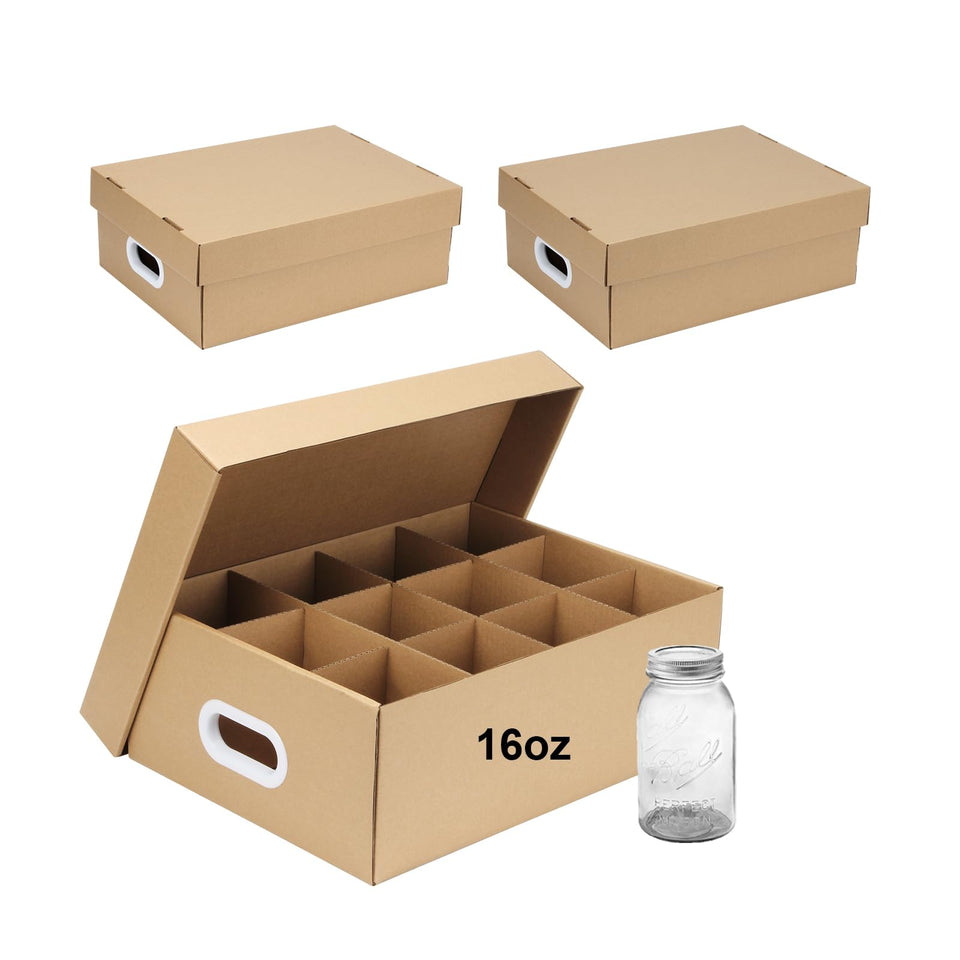DIICCYO 3-piece mason jar storage boxes stackable for easy pantry organization.