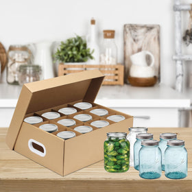 DIICCYO mason jar organizer with dividers keeps jars secure and neatly separated.