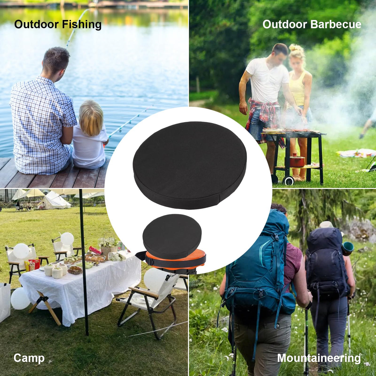 DIICCYO cushion with buckle strap secures on telescopic stools