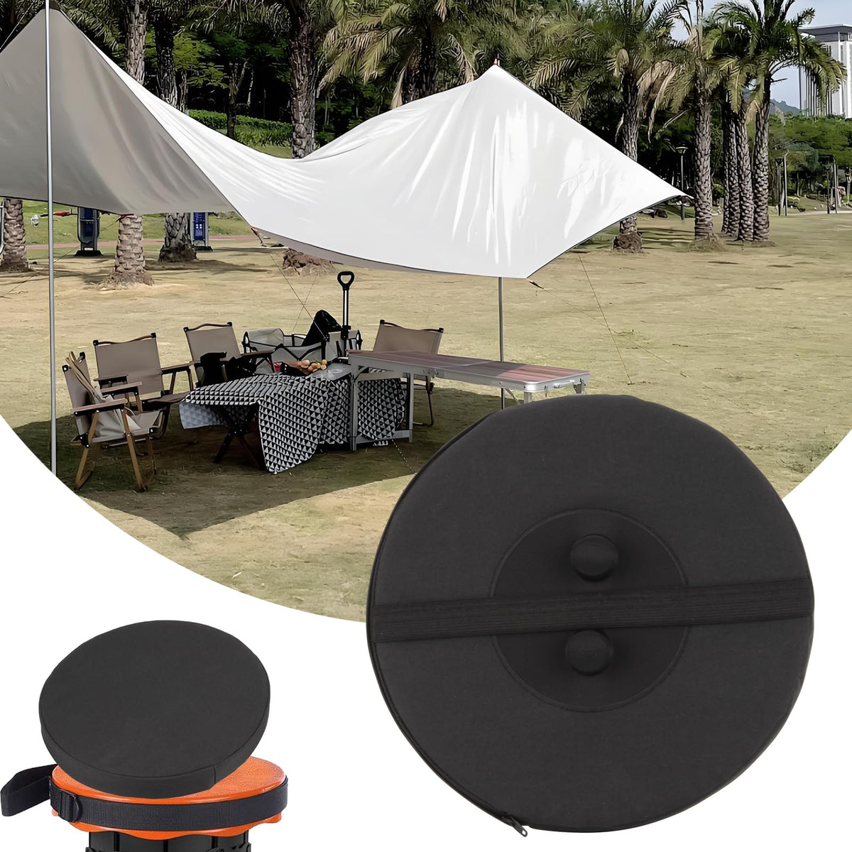 DIICCYO cushion with elastic strap keeps cushion in place during use