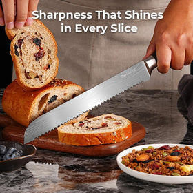 DiiHAUZZ bread knife cutting soft interiors without crushing