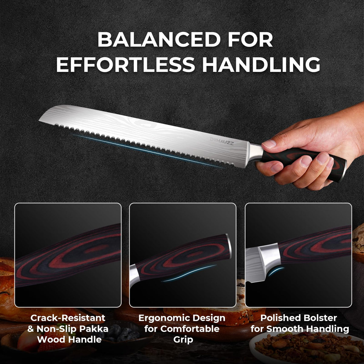 DiiHAUZZ bread knife in gift-ready packaging for a thoughtful present