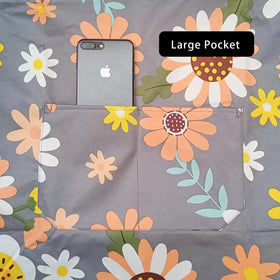Built-in pocket fits phone, utensils, or recipes while prepping.