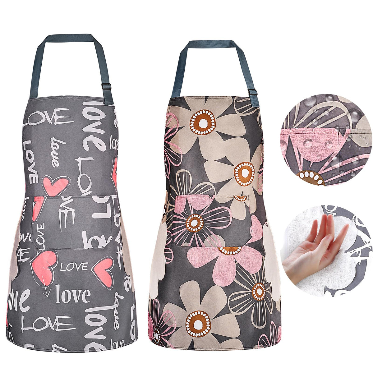 DILLMAN floral apron design keeps clothes clean during messy chores