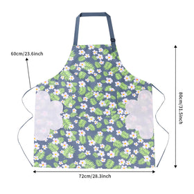 DILLMAN floral apron with adjustable neck for a comfortable fit.