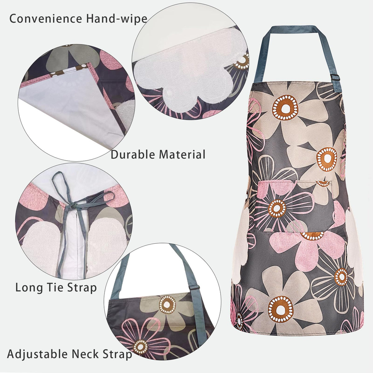 DILLMAN floral apron pattern showcasing bright flower designs for cheerful kitchen style