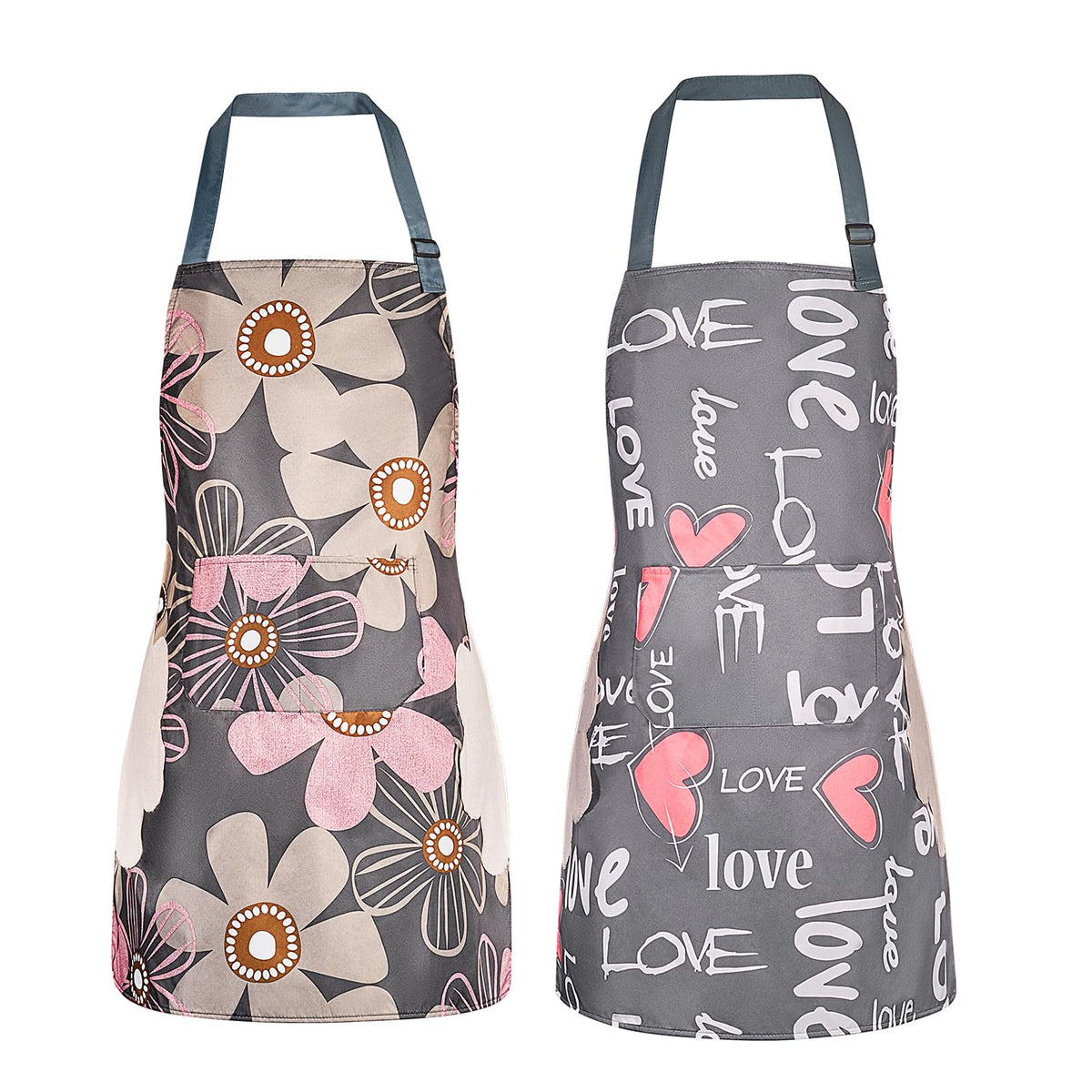 DILLMAN floral apron with pocket for easy tool access while cooking