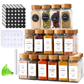 DIMBRAH spice jars with labels provide clear visibility for quick spice checks.