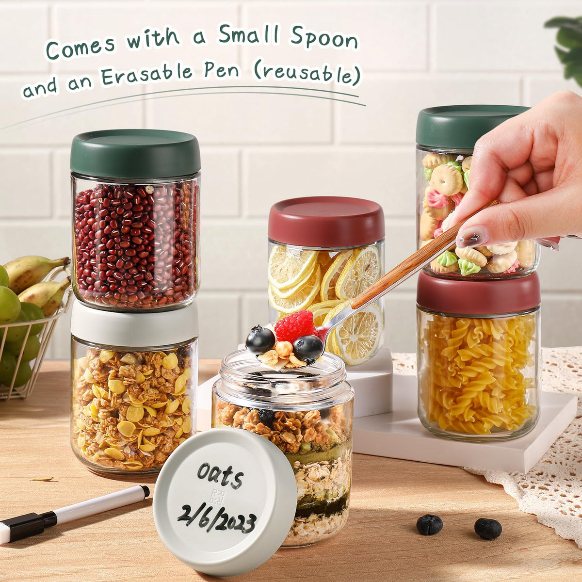 DIMBRAH wide-mouth jar makes filling and cleaning quick and easy.