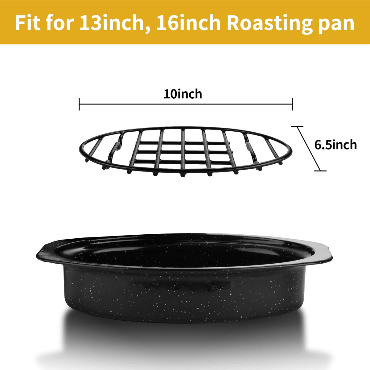 DIMESHY roasting rack nonstick coating helps food lift cleanly.