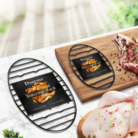 DIMESHY roasting rack stable feet keep surface level for even airflow.