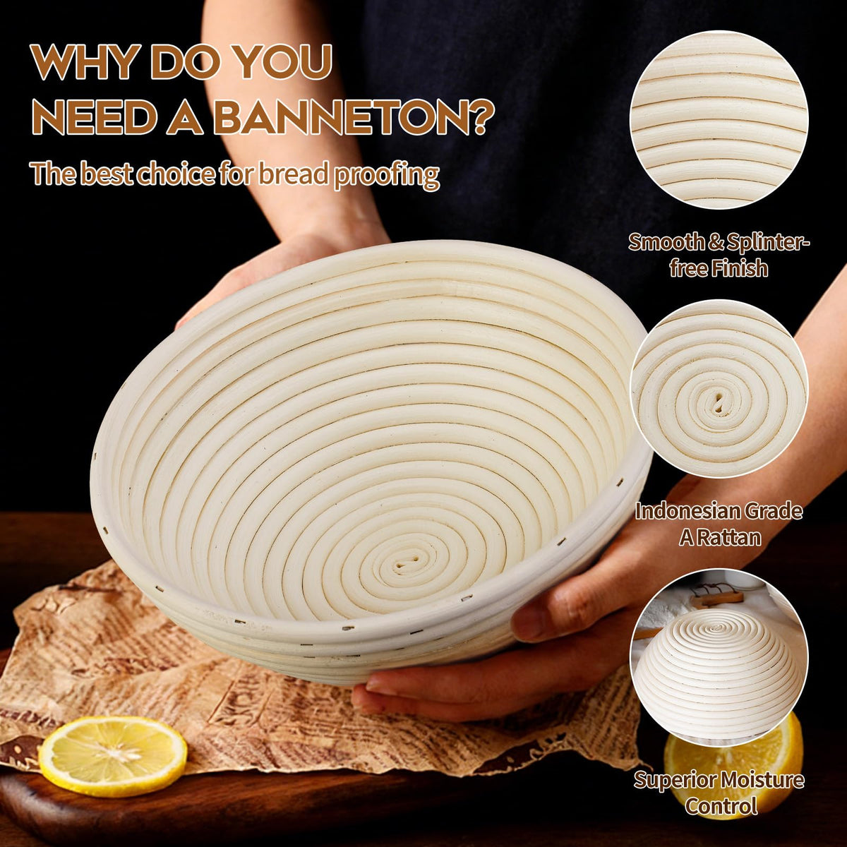 Dimpola banneton basket liner demonstrates easy dough release