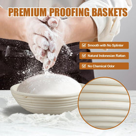 Dimpola liners included with baskets for easy dough release