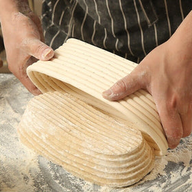 Dimpola rattan banneton flour dusting keeps dough from sticking.