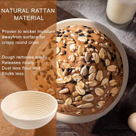 Natural rattan surface of Dimpola baskets promotes airflow during proofing