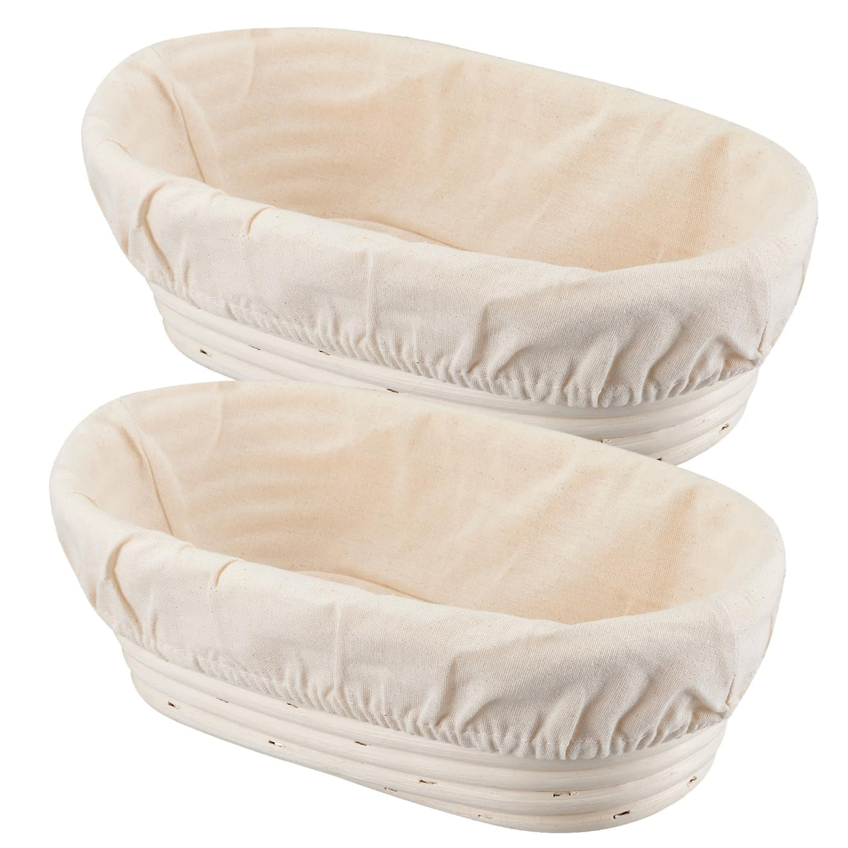 Dimpola banneton oval bread basket 10-inch set enhances airflow for perfect dough proofing.