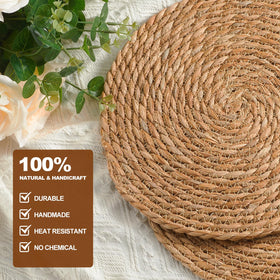 Dimpola durable water hyacinth placemats suitable for daily use.