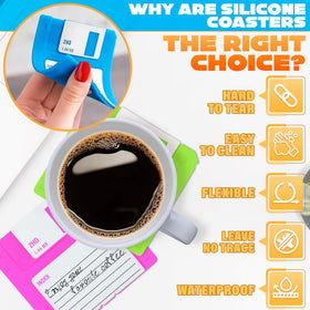 DIMROM heat-resistant silicone coaster shields desks from hot beverages.