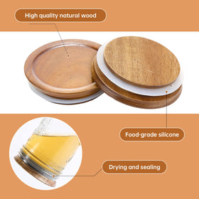 DingCo reusable brown acacia lid adds natural appeal to pantry