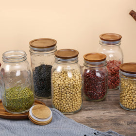 DingCo six-pack lid set for convenient wide-mouth jar storage