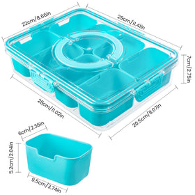 Dingerjar clear container shows eight compartments for easy snack viewing