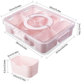 Dingerjar eight removable compartments keep fruits, nuts, candies neatly separated and visible.
