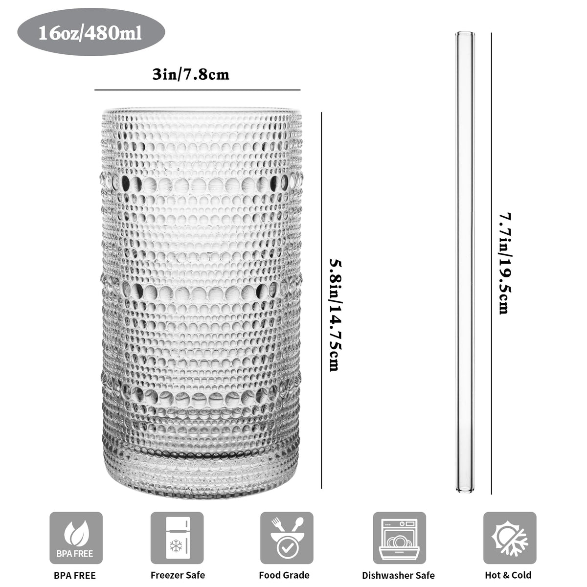 Dingerjar hobnail embossed design adds vintage charm to any table